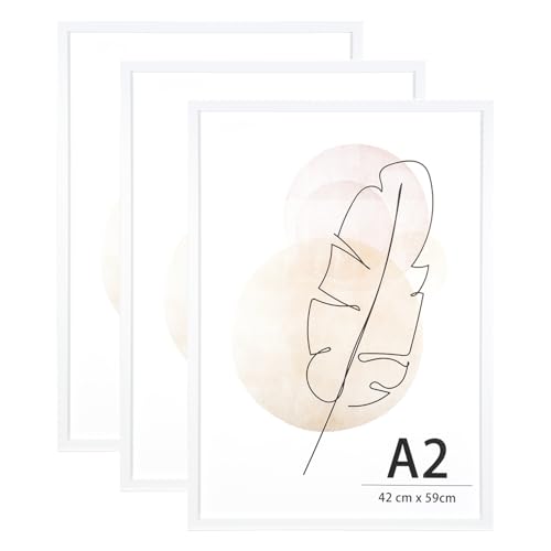 KAIWIN Bilderrahmen für Wand und Schreibtisch, Weiß, A2, 3 Stück Holzrrahmen Puzzlerahmen mit Acrylglas zum aufhängen Benutzt für Wohnzimmer, Schlafzimmer, Arbeitszimmer, für Poster und fotos KAIWIN Bilderrahmen für Wand und Schreibtisch, Weiß, A2, 3 Stück Holzrrahmen Puzzlerahmen mit Acrylglas zum aufhängen Benutzt für Wohnzimmer, Schlafzimmer, Arbeitszimmer, für Poster und fotos von KAIWIN
