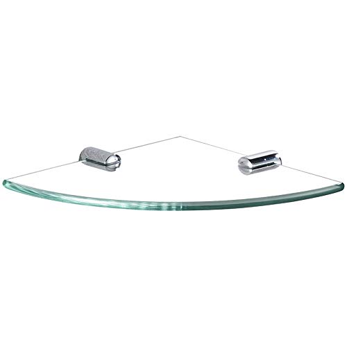KAIYIDA Edelstahl Wandmontage Eckkorb Badezimmer Einlagiges Glasregal Glasbadewanne Dusche Dreieckiges Regal Halter Stil Glas Badezimmer Regale Interessant von KAIYIDA