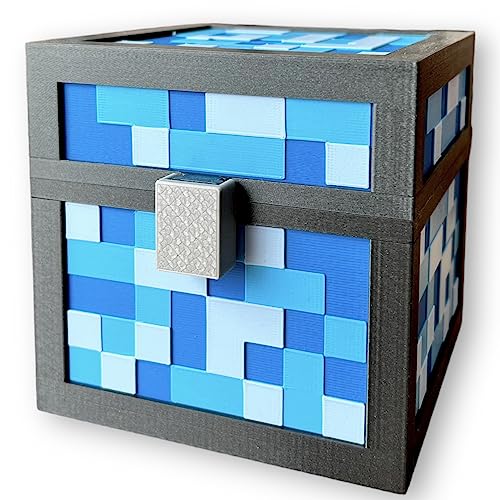KAJAWIS Pixel Sparschwein Spardose für Kinder Minecraft-Stil Pixel 3D Box Multicoloured PLA-Biokunststoff (Blue, XL) von KAJAWIS