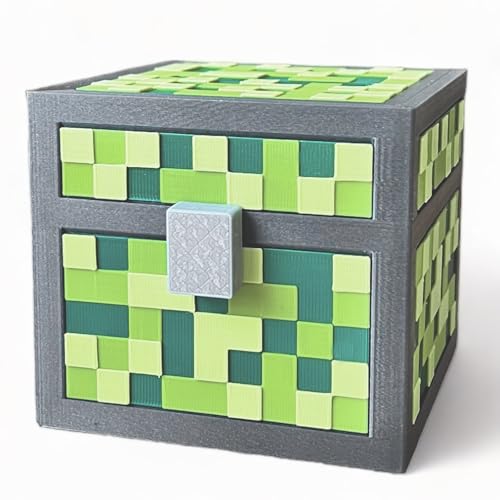 KAJAWIS Pixel Sparschwein Spardose für Kinder | Minecraft-Stil Pixel |3D Box | Multicoloured PLA-Biokunststoff (Green, M) von KAJAWIS