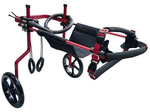 KAJILE Verstellbarer 2-Rad-Hunderollstuhl, XL-3 Größe für behinderte Hund Hinterbeine Rehabilitation, geeignete Höhe 55-70cm, Breite 21-28cm, Länge 30-40cm von KAJILE