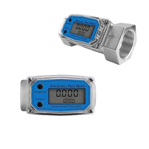 1 STÜCKE Digitaler Turbinen-Flüssigkeitsdurchflussmesser Hochpräziser Durchflussmesser LCD-Anzeige Durchflussanzeigezähler for Wasser Benzin Kraftstoff Kerosin Niedriger Fehler(3inch) von KAKAK