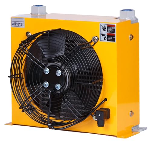 AH1012T-CA Plattenwärmetauscher, 100 l/min, Aluminiumkühler, Luftkühler und Hydrauliköl mit Lüfter, großer Wärmeableitungsbereich (DC12 V) von KAKAK