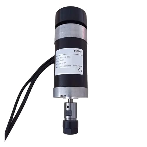 DC 500 W 48 V bürstenloses Spindelkit, 12000 U/min Hochgeschwindigkeits-CNC-Motor, ER11- oder ER16-Spannzange, 55-mm-Klemme, Schrauben und 48-V-Treiber Geräuscharm, hohe Präzision(Model 4) von KAKAK