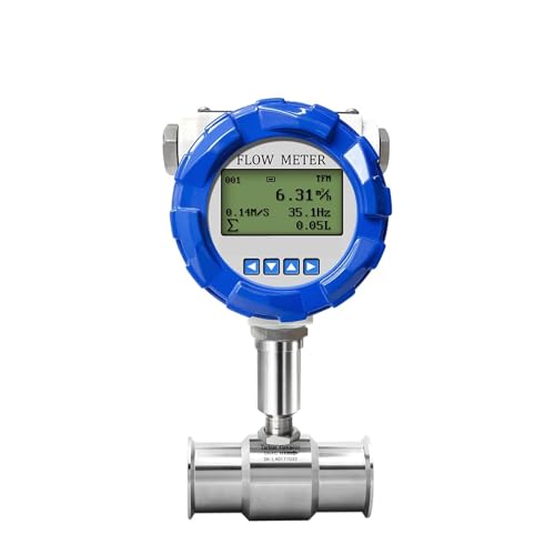 Digitaler Wasserdurchflussmesser for Flüssigkeitsimpulse, 4-20 mA, RS485-Ausgang, Turbinendurchflussmesser mit Alarmfunktion Präzise Messwerte(DN10) von KAKAK