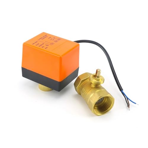 Elektrisches Magnetventil, 1/2 Zoll, 3/4 Zoll, 1 1/4 Zoll, 220 AC, 12 V, Messing, motorisiert, elektrisches Kugelhahn, Innengewinde, 3-adrig, 2-fach, 2-Wege-DN15/DN20/DN25/DN32/DN40 (3/4 Zoll, 220 V von KAKAK