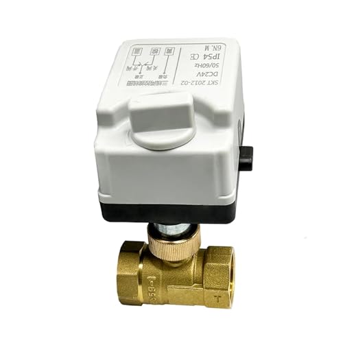 Elektroventil, Motorisierter Messing-Kugelhahn 1/2 "3/4" 1 "2" 3-Draht-Elektrisches Kugelventil mit 2-Draht-Steuerung mit Handschalter (1-1/2",DC12V) von KAKAK