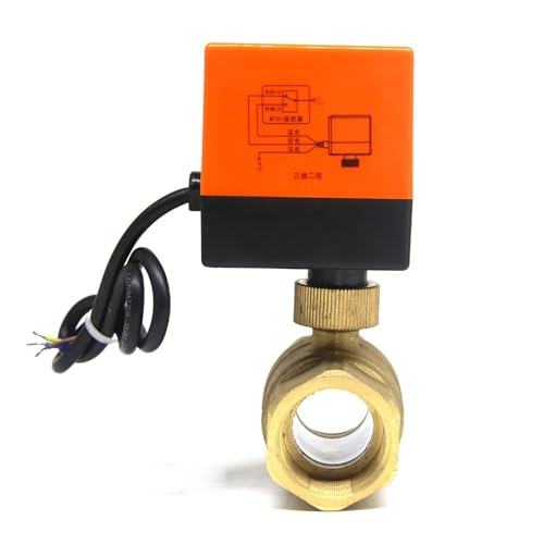 Elektroventil, elektrischer Kugelhahn aus Messing Wasserventil DN15 DN20 DN25 AC220 2-Wege 3-Draht 2 Steuerung mit normalerweise geschlossenem Stellantrieb (2way DN15,CR03) von KAKAK