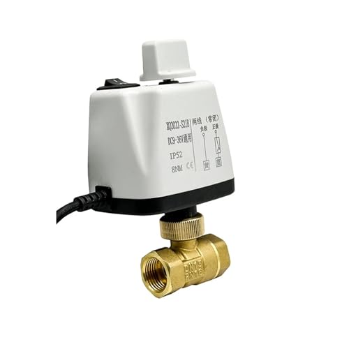 Elektroventil, motorisierter Kugelhahn 1/2 "3/4" 1 "2" mit Handschalter 2-Draht-elektrischer Messing-Kugelhahn DN15 DN20 DN25 DN50(1/2",24VDC_NORMALLY CLOSED) von KAKAK