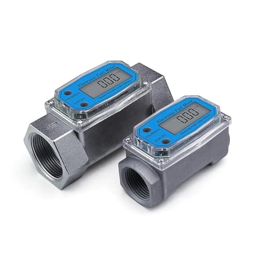 Flüssigkeitsdurchflussmesser, Digitaler Turbinendurchflussmesser Durchflussmesser Elektronischer Durchflussanzeige Sensorteller Benzin Kraftstoff Wasser DN25(1 Zoll) von KAKAK