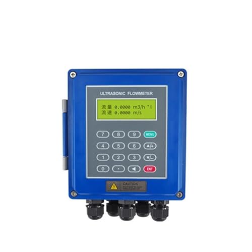 Flüssigkeitsdurchflussmesser, Ultraschall Wasserzähler Durchflussmesser Sensor Externer Clip Digitaler Ultraschall Flüssigkeitslowmesser 8-36VDC Messbare Wärme 4-20mA(Wall-mounted Host) von KAKAK