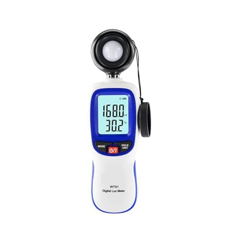 Hochleistung Digitaler Luxmeter Genauigkeit Professionelle Lichtintensitätsmessgerät Thermometer 0-20000 Lux Illuminometer Datenhalter für Wohnungen, Landwirtschaft, Lager von KAKAK