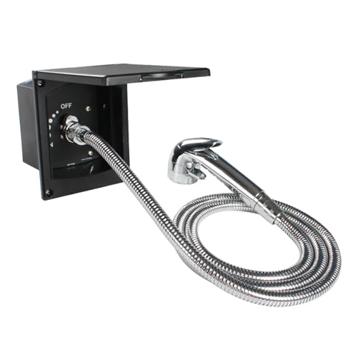 KAKAK Außenduschenkasten-Set, Wassereinlass- und -auslassfunktion for Wohnwagen, Wohnmobil, Wohnmobil Für RV-Modifikationen(Shower with Faucet B) von KAKAK