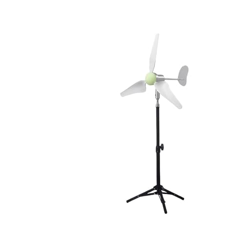 Mini-Windturbinen-Generator, 1–24 V/50 W, tragbare Mikro-Windturbine für Outdoor-Camping, tragbar mit Generator für Brise zum Testen und Unterrichten (weiß) von KAKAK