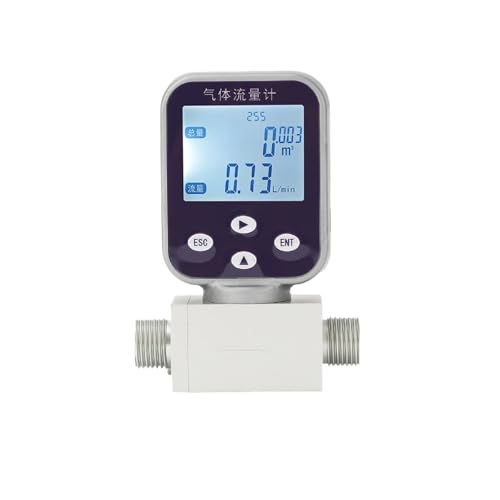Thermischer Gasdurchflussmesser G3/8 Männlich DN10 Durchflusssensor for Luft Sauerstoff Stickstoff Argon RS485 Ausgang Präzise Messwerte(Air-1-100L-min) von KAKAK