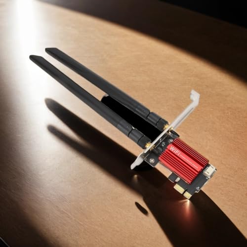 KAKAKE PCI-Express-Netzwerkkarte, Dual-Antenne, Stabiles Signal, 1200 Mbit/s, Hohe Geschwindigkeit, Weithin Kompatible PCIe-Netzwerkkarte für Desktop KAKAKE PCI-Express-Netzwerkkarte, Dual-Antenne, Stabiles Signal, 1200 Mbit/s, Hohe Geschwindigkeit, Weithin Kompatible PCIe-Netzwerkkarte für Desktop von KAKAKE