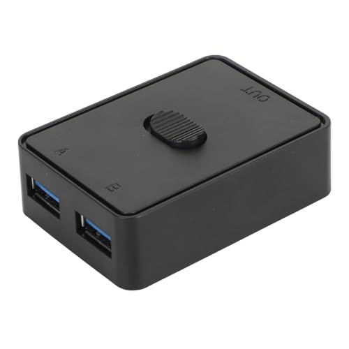 KAKAKE USB 3.0-Switch, USB-KVM-Switch, Schnelle Übertragungsgeschwindigkeit, Tragbare LED-Anzeigeleuchten, Zwei-Wege-Tastensteuerung, Plug-and-Play für Drucker von KAKAKE