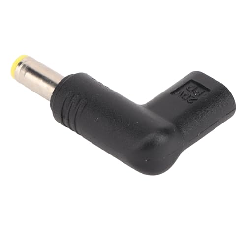 KAKAKE USB 3.1 Typ-C-Buchse-Adapter, 90 Grad Abgewinkelter -auf-5,5 X 1,7-mm-Adapter, Einfaches Aufladen, Kompakter DC 18,5-20 V, 100 W PD für Laptop von KAKAKE