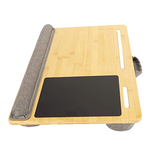 Laptop-Schreibtisch, eingebautes Handgelenkpolster, Bambus-Oberseite, tragbar, leicht, multifunktional, großer Raum mit Kissen, zum Arbeiten zum Lesen von KAKAKE