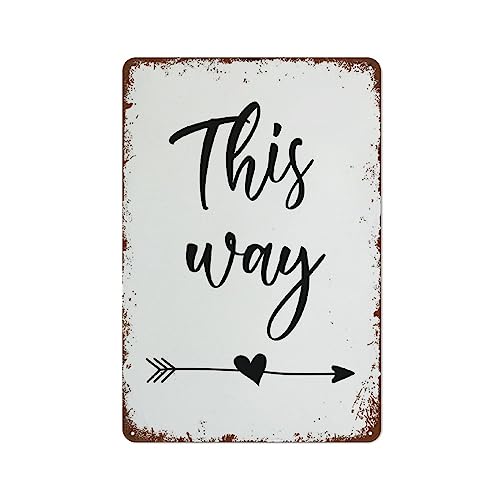 Richtungsschild, Hochzeitsschild, Hochzeitsschild, Hochzeitsdekoration, This Way To Th, interessantes Vintage-Blech-Wandkunst in der Tiefgarage, Parkplatz des Fitnessstudios, 140 x 200 mm Richtungsschild, Hochzeitsschild, Hochzeitsschild, Hochzeitsdekoration, This Way To Th, interessantes Vintage-Blech-Wandkunst in der Tiefgarage, Parkplatz des Fitnessstudios, 140 x 200 mm von KAKALULU