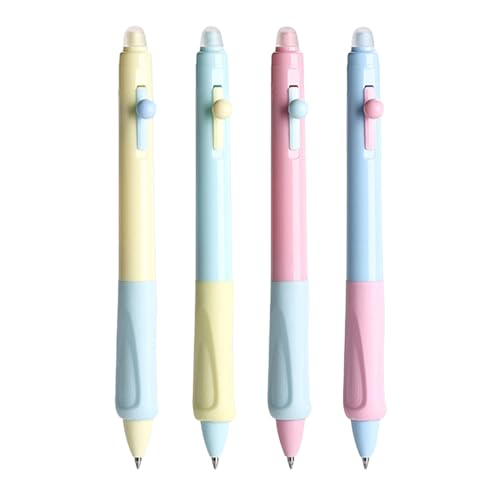 4 Stück einziehbarer Gelschreiber, neutraler Stift, 0,5 mm, Schreibstift, Druckstift, kreativ, löschbarer Stift zum Schreiben von KAKASEA