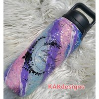 Pastell Glitzer Getauchter Becher Mit Opal-Splittern // Marmor Wirbelbecher Yeti Personalisierter Namen/Bild/Zitat/Etc von KAKcrochet
