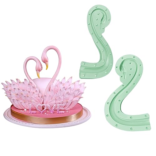 3D-Silikon-Fondant-Formen für selbstgemachte Flamingo-Hals, Schokolade, Süßigkeiten, Kuchendekoration, Dekoration (Schwan L) von KALAIEN
