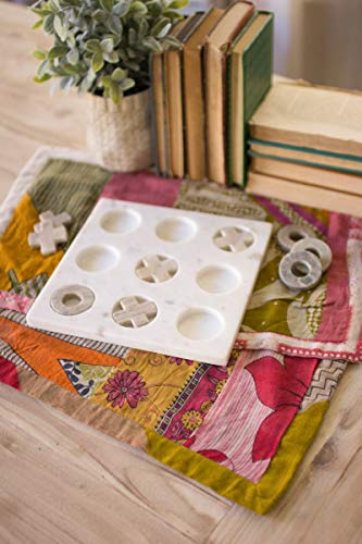 Kalalou Marble Tic-Tac-Toe, Einheitsgröße, gebrochenes Weiß von Kalalou