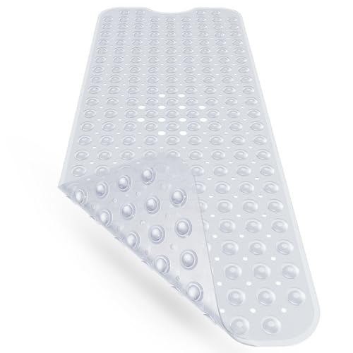 KALANES® Badewannenmatte rutschfest 100x40cm | Schimmelresistente Antirutschmatte Badewanne | Umweltfreundliche, Antibakterielle Badematte | Maschinenwaschbare | Universell von KALANES