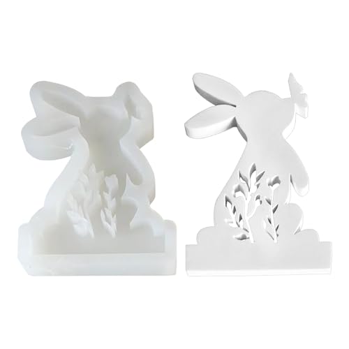 Silikonform Ostern Kerzenhalter | Kaninchen Silikonformen Mit Sockel | 3D Osterhase Gießformen Silikonformen | Osterhase Silikonform For Gips, Sojawachs Kerzen von KALAO