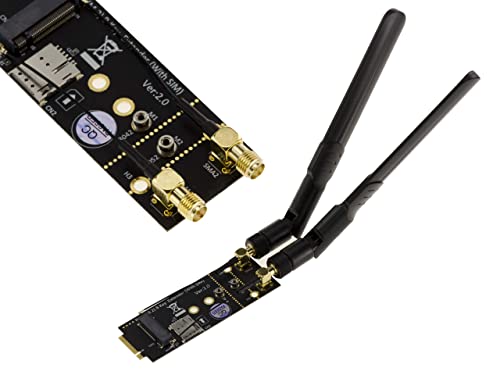 KALEA-INFORMATIQUE Adapter Extender M2 Bkey + SIM auf M.2 B Key für 3G 4G 5G Modulkarte, mit 2 Antennen. von KALEA-INFORMATIQUE