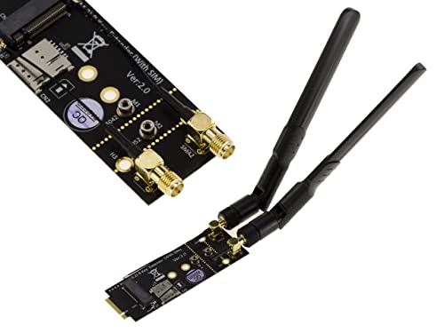 Kalea-INFORMATIQUE Adapter Extender M2 Bkey + SIM auf M.2 B Key für 3G 4G 5G Modulkarte, mit 2 Antennen. von KALEA-INFORMATIQUE