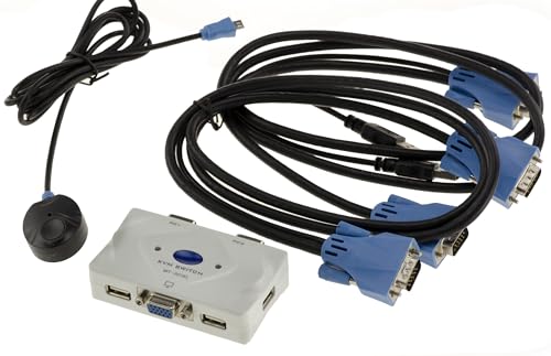 KALEA-INFORMATIQUE KVM Switch Sharing-Gehäuse für 2 PCs. VGA-Bildschirm, USB-Tastatur und -Maus, mit Fernbedienung und KVM-Kabeln im Lieferumfang enthalten. von KALEA-INFORMATIQUE