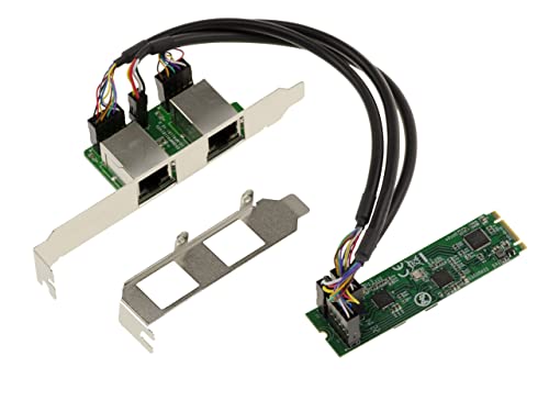 KALEA-INFORMATIQUE M2 M.2 NGFF PCIe B M Key Karte 2 Ports 2.5 Gigabit RJ45 LAN ethernet 10 100 1000 1G 2.5G. DUAL Chipsatz Realtek RTL8125. von KALEA-INFORMATIQUE
