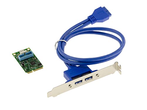 KALEA-INFORMATIQUE Mini PCI Express MiniPCIE Karte 2 Ports USB 3.0 (USB3 SUPERSPEED 5Gbps) mit Via Chipsatz - Mit Winkel zu 2X USB A. von KALEA-INFORMATIQUE