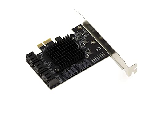 KALEA-INFORMATIQUE PCI Express PCIe 3.0 x1-Karte für 8 SATA-6G-Festplatten. Chipsatz ASM1068 High- und Low-Profile-Winkel Support UEFI. von KALEA-INFORMATIQUE
