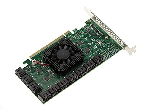 KALEA-INFORMATIQUE PCI Express PCIe 3.0 x16 Controller-Karte mit 20 Ports für SATA 6G-Festplatten. Chipsatz ASM1812 und ASM1064. von KALEA-INFORMATIQUE