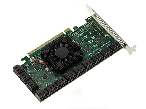 KALEA-INFORMATIQUE PCI Express PCIe 3.0 x16-Controller-Karte mit 24 Ports für SATA-6G-Festplatten. Chipsatz ASM1812 und ASM1064. von KALEA-INFORMATIQUE