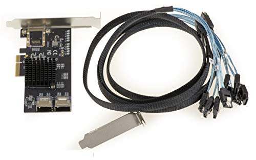 KALEA-INFORMATIQUE PCI Express PCIe Controller-Karte 8 Ports für SATA-Festplatten Anschluss an miniSAS SFF8087-Stecker- Chipsatz Marvell 88SE9215 - Kabel im Lieferumfang enthalten. von KALEA-INFORMATIQUE