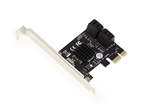 KALEA-INFORMATIQUE PCI Express PCIe Controller-Karte mit 4 Ports für SATA 3 6G-Festplatten mit Marvell 88SE9215 Chipsatz. High und Low Profile Winkel. von KALEA-INFORMATIQUE