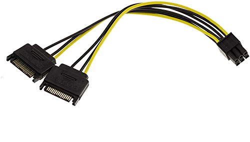 KALEA-INFORMATIQUE PCIe 6-Punkt-Stecker-Adapterkabel für Grafikkarten an 2X SATA 15-Punkt-Stecker-Netzteile. Länge 20 cm KALEA-INFORMATIQUE PCIe 6-Punkt-Stecker-Adapterkabel für Grafikkarten an 2X SATA 15-Punkt-Stecker-Netzteile. Länge 20 cm von KALEA-INFORMATIQUE