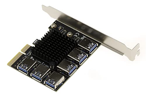 KALEA-INFORMATIQUE PCIe-Replikationskarte mit 4 x 6 Anschlüssen über USB3 - 20-G-Band zur Erweiterung des PCIe-Anschlusses. BTC Mining Expansion Card von KALEA-INFORMATIQUE