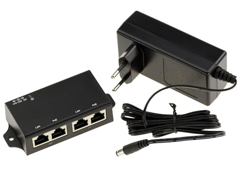 KALEA-INFORMATIQUE Netzteil Injektor Power Over Ethernet 2 Ports 30W PoE-kompatibel IEEE802.3af und PoE+ IEEE802.3at Wird mit einem 52V 1.25A Netzteil geliefert. von KALEA-INFORMATIQUE