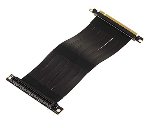 KALEA-INFORMATIQUE Riser-Erweiterungsmatte für PCI Express x16-Anschluss zu PCIe x16-Anschluss mit PCIe 3.0-kompatiblen, geschirmten, flexiblen Abdeckungen. Gesamtlänge 23cm, Winkel 90 Grad. von KALEA-INFORMATIQUE
