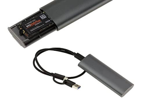 KALEA-INFORMATIQUE USB 3.2 10G Aluminiumgehäuse Für M2-SSDs des Typs NVMe oder SATA. USB A- oder C-Schnittstelle, werkzeuglose Montage. von KALEA-INFORMATIQUE