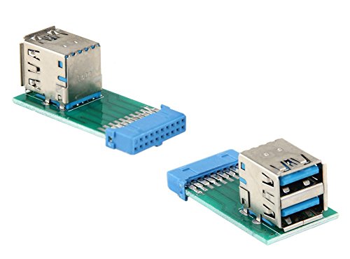 KALEA-INFORMATIQUE USB3 19-Punkt-Adapter auf 2 USB 3.0 Typ A Anschlüsse. von KALEA-INFORMATIQUE