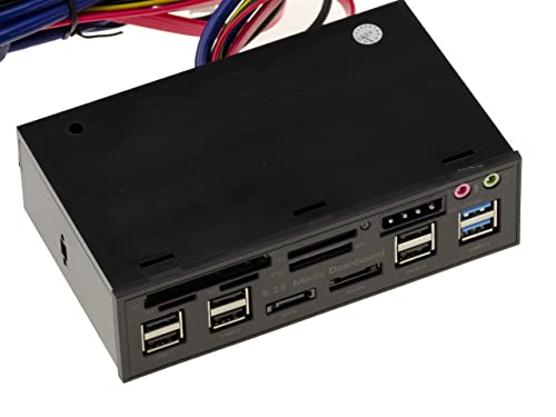 KALEA-INFORMATIQUE Vorderfront für 5.25-Schacht, Multiports: CF SD MicroSD MMC USB2 USB3 eSATA SATA Audio 12V 5V. von KALEA-INFORMATIQUE
