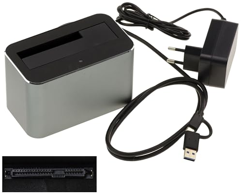 Kalea-INFORMATIQUE Docking Station USB 3.0 5G für SAS-Festplatte 2.5 oder 3.5 mit Anschluss SFF-8482, Inteface USB A oder C, Netzteil 12 V 3 A, Struktur Aluminium von KALEA-INFORMATIQUE