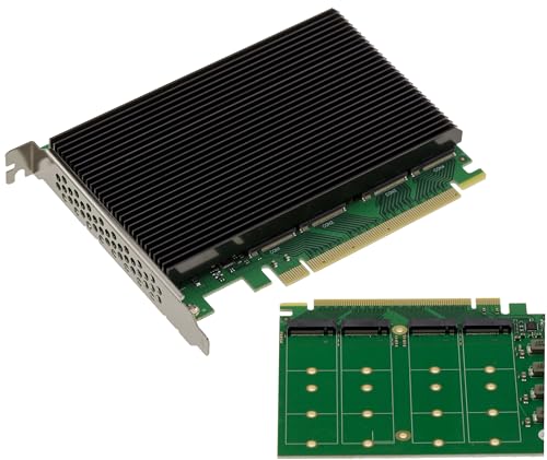 Kalea-INFORMATIQUE PCIe Gen 5.0 x16 Controller-Karte für 4 M.2 NVMe M Key SSD mit PI6CB33402 Chipsatz PCIe5 64GB/s von KALEA-INFORMATIQUE