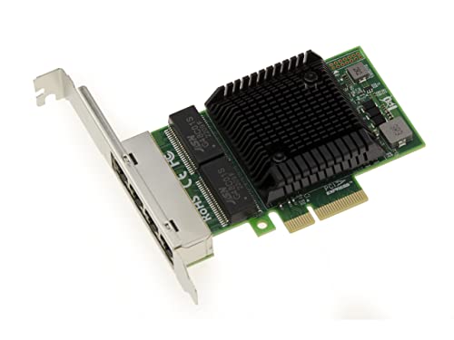 KALEA-INFORMATIQUE PCIe-Netzwerk-Controller-Karte 4 Ports RJ45 LAN GIGABIT ethernet 10 100 1000Mb 1G mit Chipsatz BroadCom BCM5719 - Low und High Profile. von KALEA-INFORMATIQUE